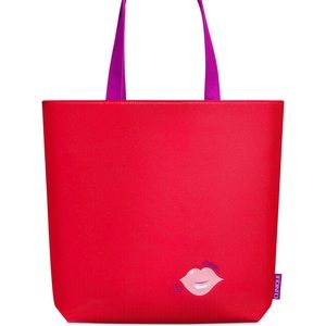 Clinique large red satin lips tote bag